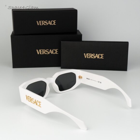 Versace Women Sunglasses White Grey Rectangle VE4489U 314/87 NEW AUTHENTIC main image 6